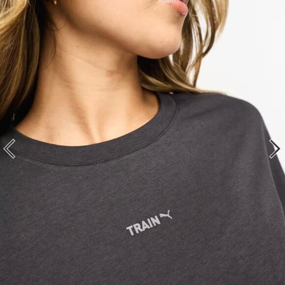 PUMA Training Oversized T-shirt in dark gray Women's Size L Large - Picture 2 of 4